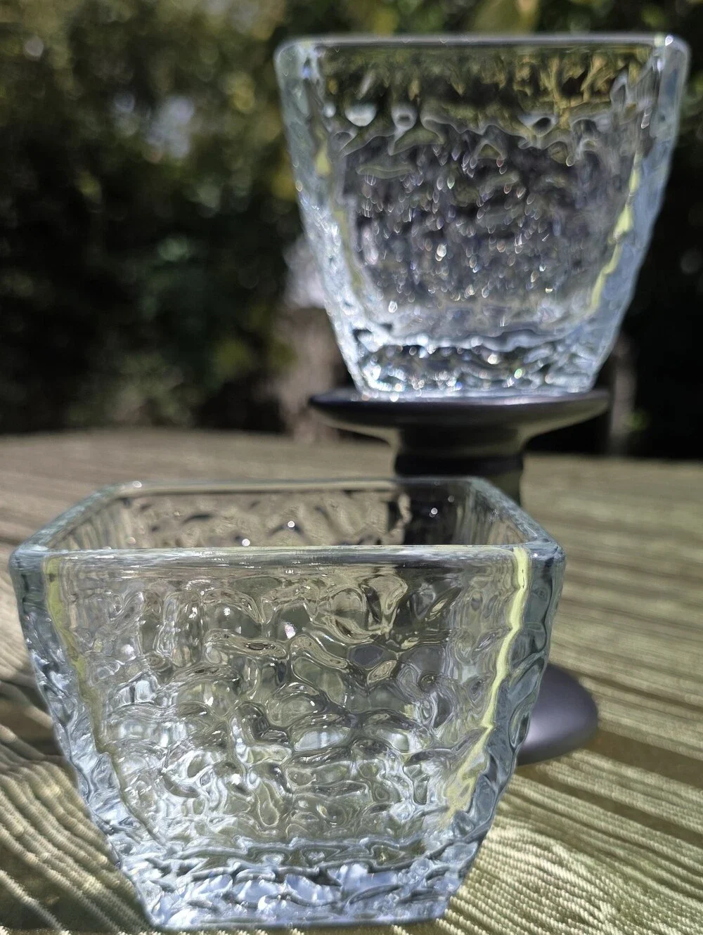 Disaronno Italian Amaretto Textured Glass Bar Snack Bowls Set of 2